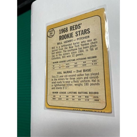 Bill Henry and Hal mcrae topps #384 in good condition!!! Rare - Picture 3 of 3